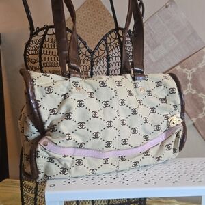 Ezekiel Beige and Brown Shoulder Bag